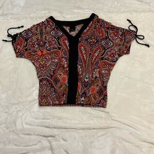 J.T.B. Vibrant Paisley Women's Knit Blouse  Medium